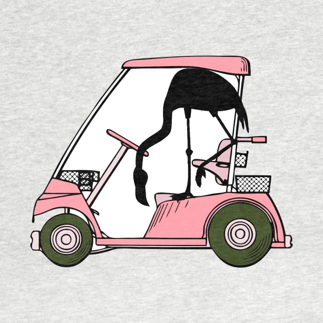 Golf Lovers Golf Humor with Flamingo by TammyWinandArt